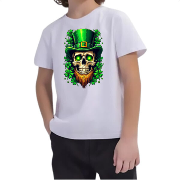 Camiseta Infanto Juvenil Skull Leprechaun - Imagem 2