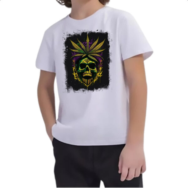 Camiseta Infanto Juvenil Skull Erva Medicinal - Imagem 2
