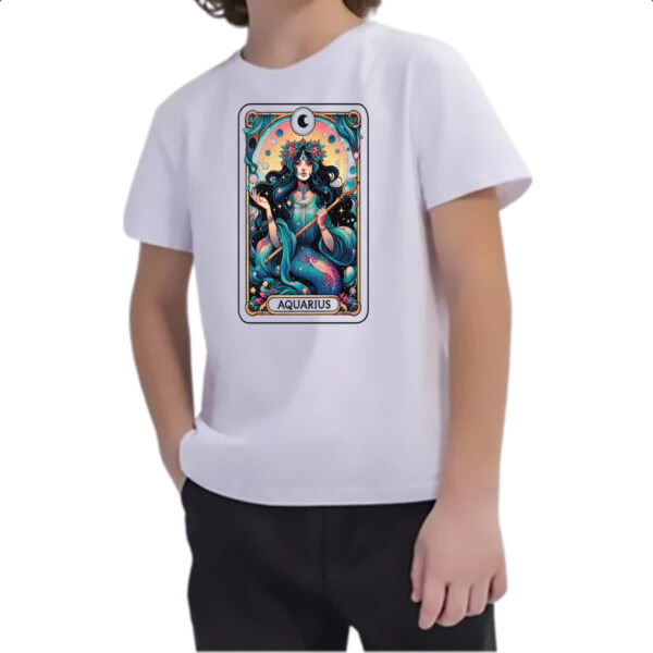Camiseta Infanto Juvenil Signo Carta Taro Aquario - Imagem 2