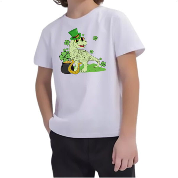 Camiseta Infanto Juvenil T-Rex St Patricks day - Imagem 2