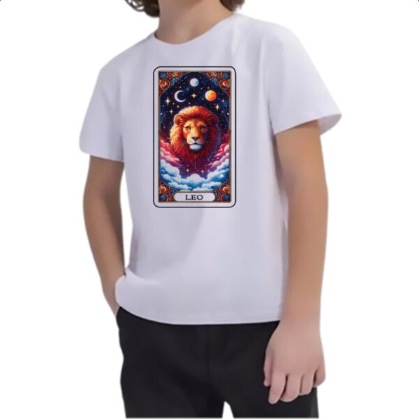 Camiseta Infanto Juvenil Signo Carta Taro Leao - Imagem 2