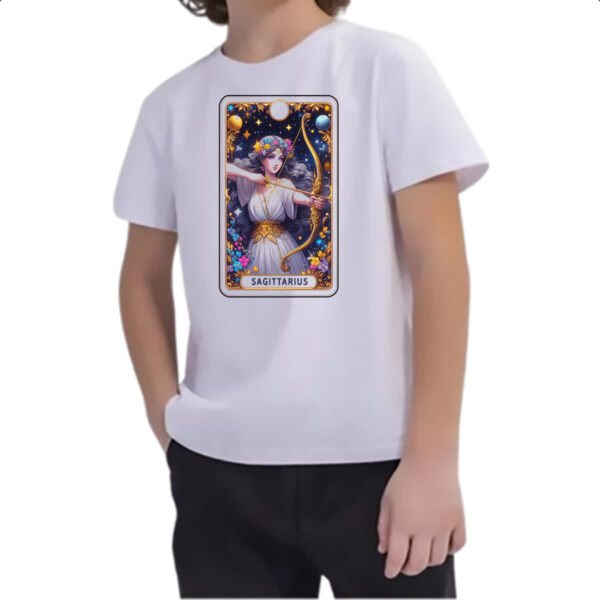 Camiseta Infanto Juvenil Signo Carta Taro Sagitario - Imagem 2