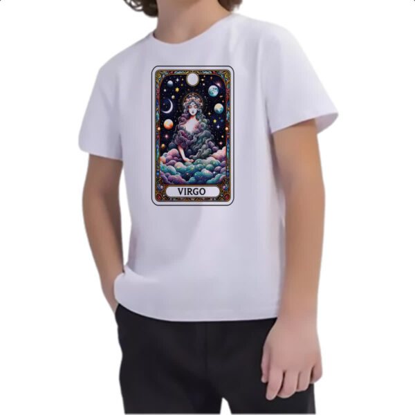Camiseta Infanto Juvenil Signo Carta Taro Virgem - Imagem 2