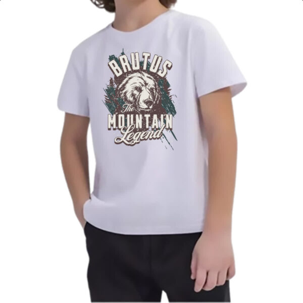 Camiseta Infanto Juvenil Urso Lenda da montanha bruta - Imagem 2