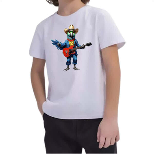 Camiseta Infanto Juvenil Papaguaio guitarrista - Imagem 2