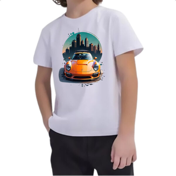 Camiseta Infanto Juvenil Porche sunset city - Imagem 2