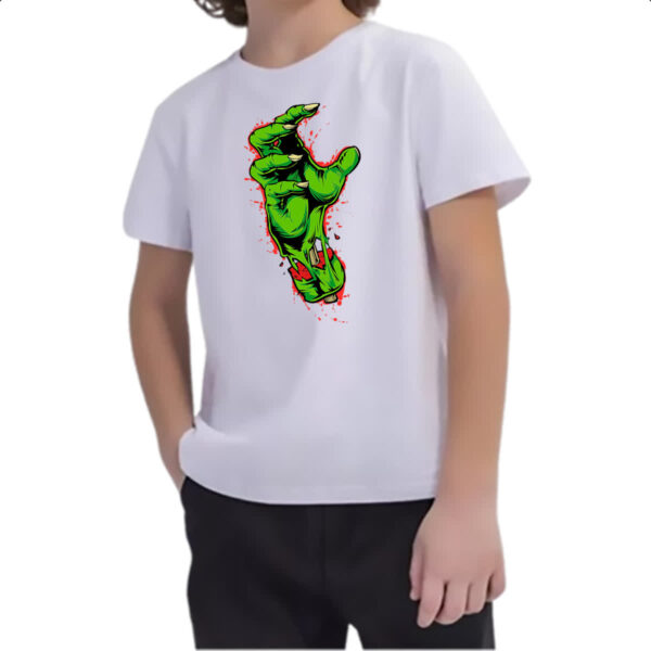 Camiseta Infanto Juvenil Zombie hand - Imagem 2