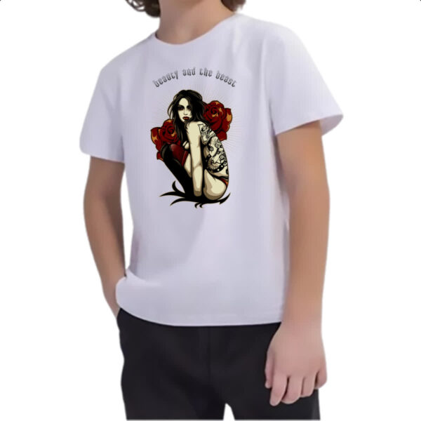 Camiseta Infanto Juvenil Beauty and the beast - Imagem 2