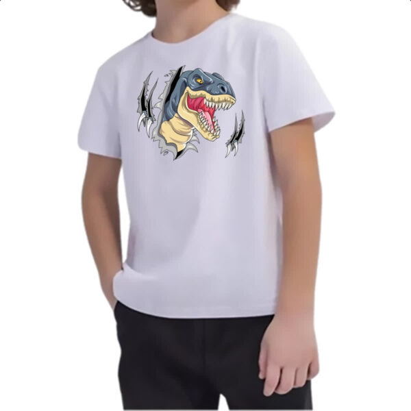 Camiseta Infanto Juvenil T-Rex rasgando a camisa - Imagem 2