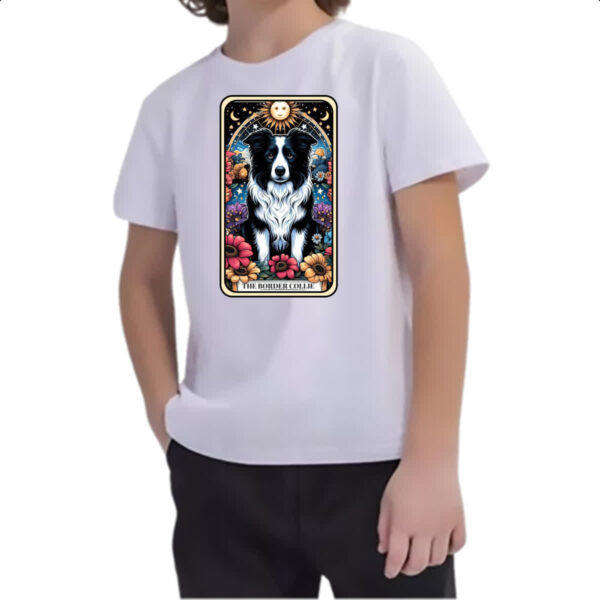 Camiseta Infanto Juvenil Taro cachorro Border Collie - Imagem 2