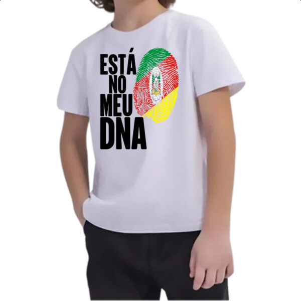 Camiseta Infanto Juvenil Esta no meu DNA Rio Grande do Sul - Imagem 2