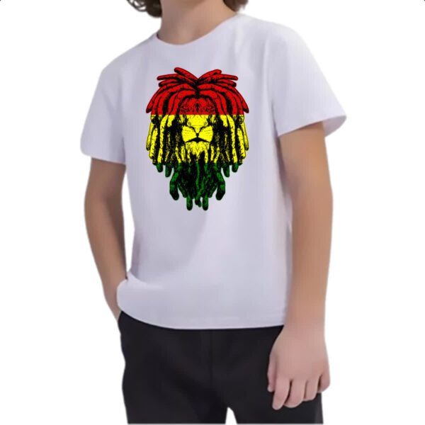 Camiseta Infanto Juvenil Leao Rastafari - Imagem 2