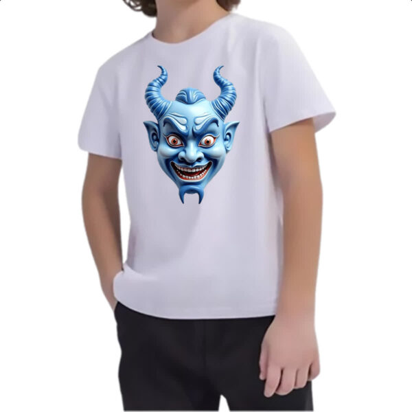 Camiseta Infanto Juvenil Mascara Hannya de porcelana - Imagem 2