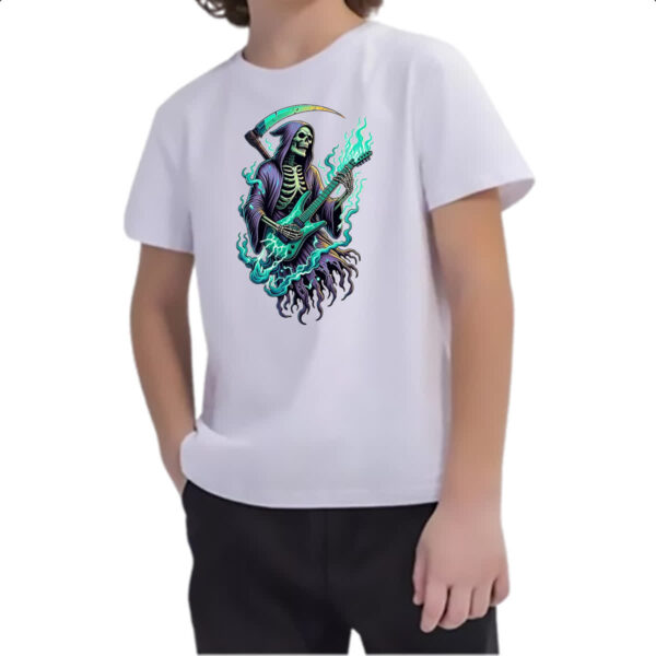 Camiseta Infanto Juvenil Morte tocando guitarra - Imagem 2