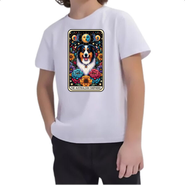 Camiseta Infanto Juvenil Taro cachorro Pastor Australiano - Imagem 2
