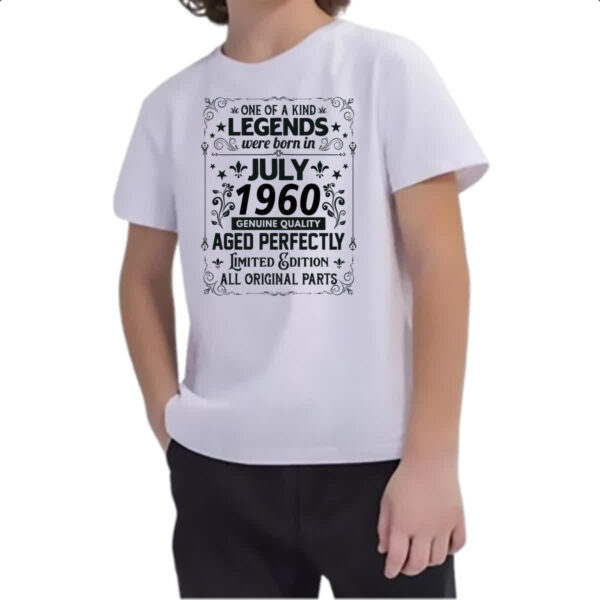 Camiseta Infanto Juvenil Legends Were Born JUL-1960 - Imagem 2