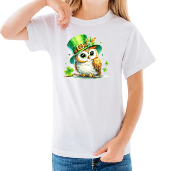 Camiseta Infanto Juvenil St Patricks Day Coruja - Imagem 3