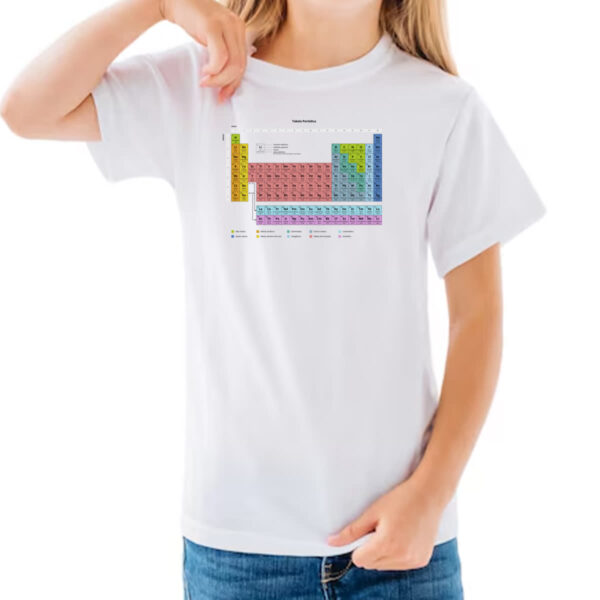 Camiseta Infanto Juvenil Tabela periodica colorida - Imagem 3