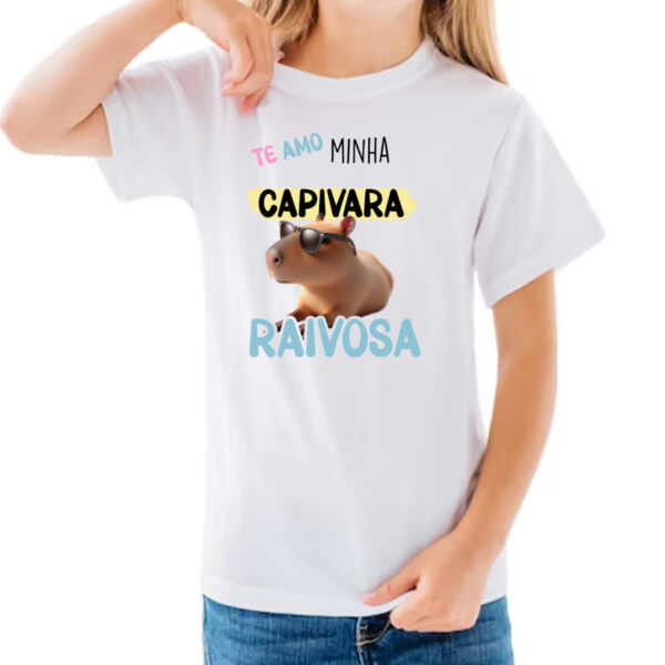 Camiseta Infanto Juvenil Capivara te amo minha raivosa - Imagem 3