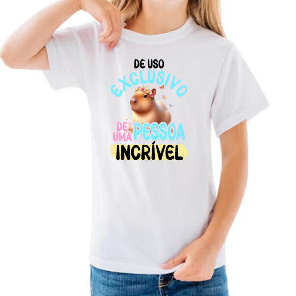 Camiseta Infanto Juvenil Capivara uso exclusivo especial - Imagem 3