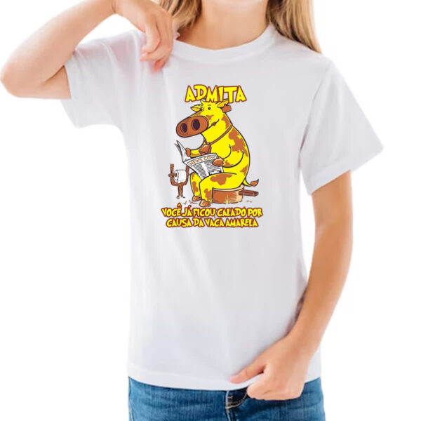Camiseta Infanto Juvenil Calado pela vaca amarela - Imagem 3