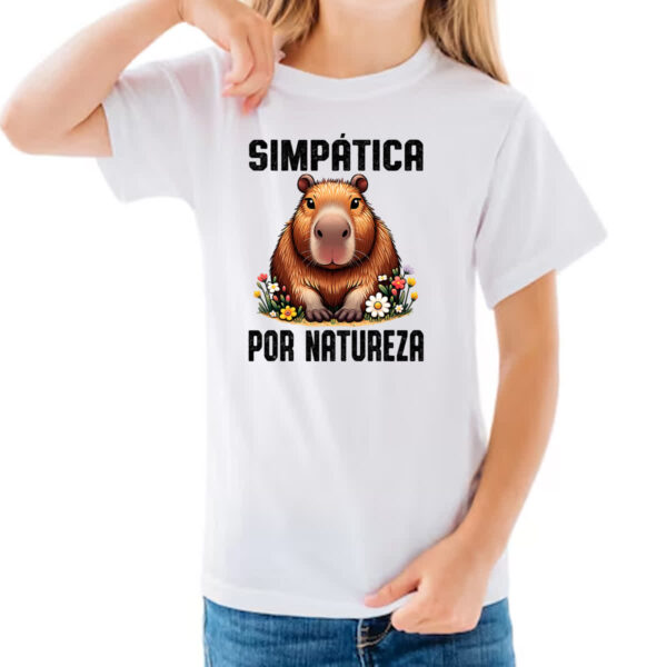 Camiseta Infanto Juvenil Capivara Simpatica por Natureza - Imagem 3