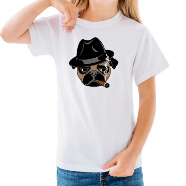Camiseta Infanto Juvenil Pug Mafioso - Imagem 3