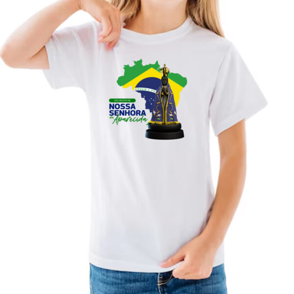 Camiseta Infanto Juvenil Devoto Nossa Sen Aparecida - Imagem 3