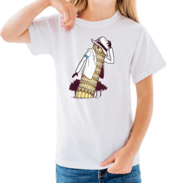 Camiseta Infanto Juvenil Torre Pizza Jackson Smooth Criminal - Imagem 3
