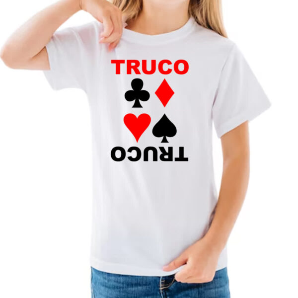 Camiseta Infanto Juvenil Truco Naipes do baralho - Imagem 3