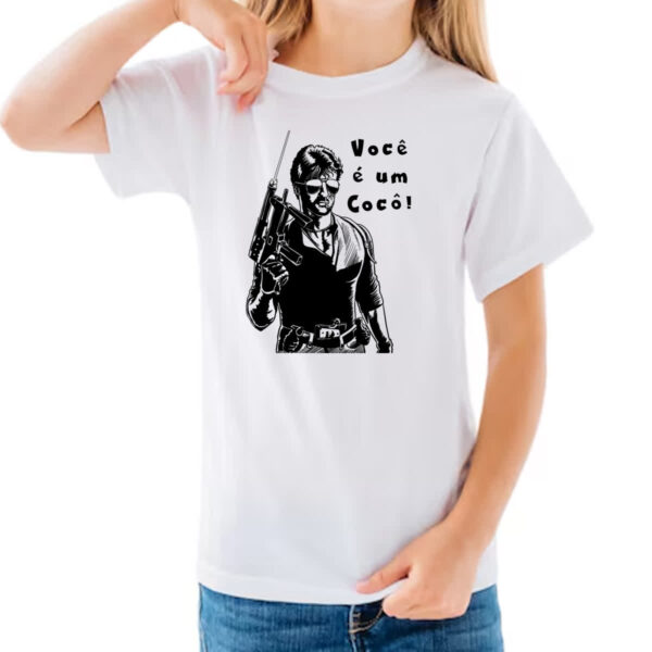 Camiseta Infanto Juvenil Stallone Cobra voce e um coco - Imagem 3