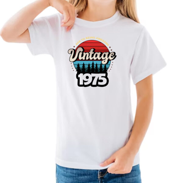 Camiseta Infanto Juvenil Vintage being awesome 1975 - Imagem 3