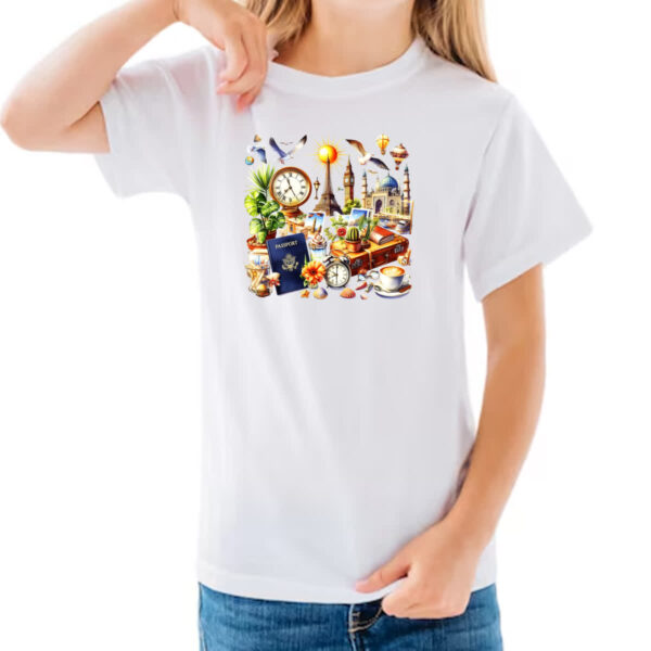 Camiseta Infanto Juvenil Viagem passaporte turismo - Imagem 3