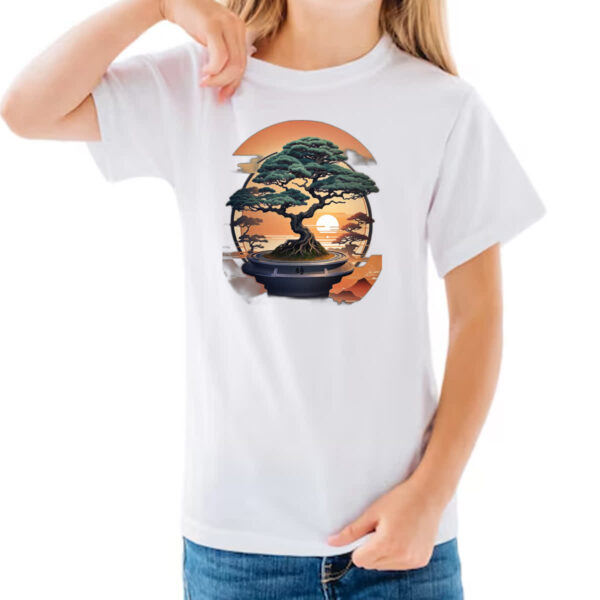 Camiseta Infanto Juvenil Bonsai sunset japan - Imagem 3
