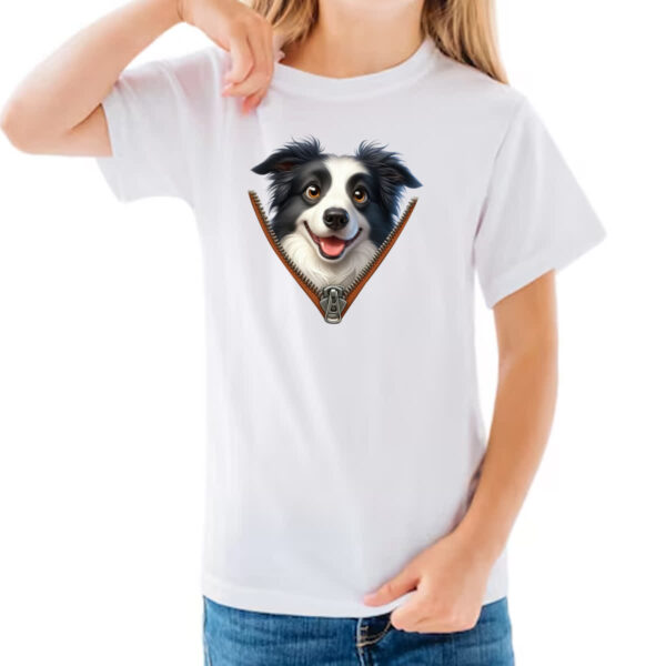 Camiseta Infanto Juvenil Border Collie no Ziper - Imagem 3