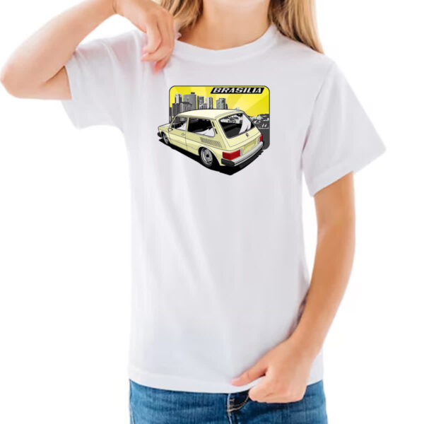 Camiseta Infanto Juvenil Brasilia Classica Amarela - Imagem 3