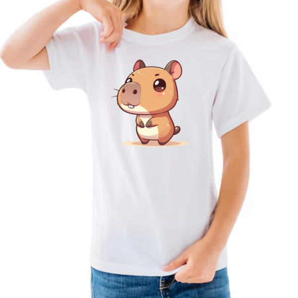 Camiseta Infanto Juvenil Capivara Chibi - Imagem 3