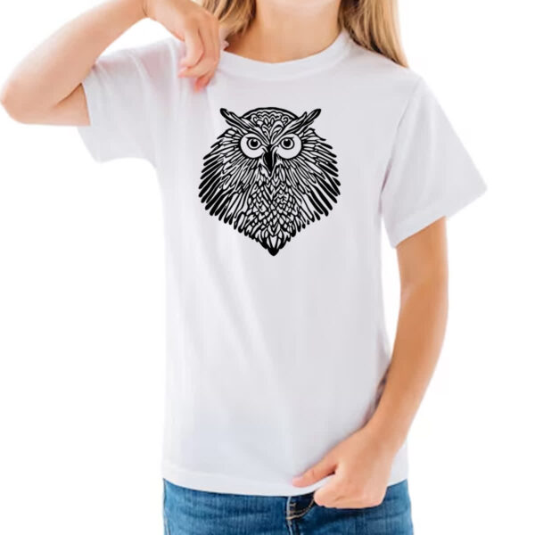 Camiseta Infanto Juvenil Coruja tribal - Imagem 3