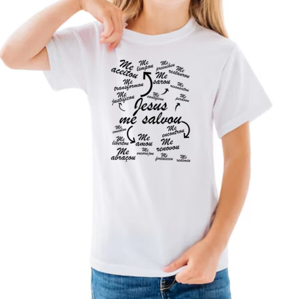 Camiseta Infanto Juvenil Jesus me salvou - Imagem 3