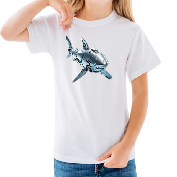 Camiseta Infanto Juvenil Megalodon robo - Imagem 3