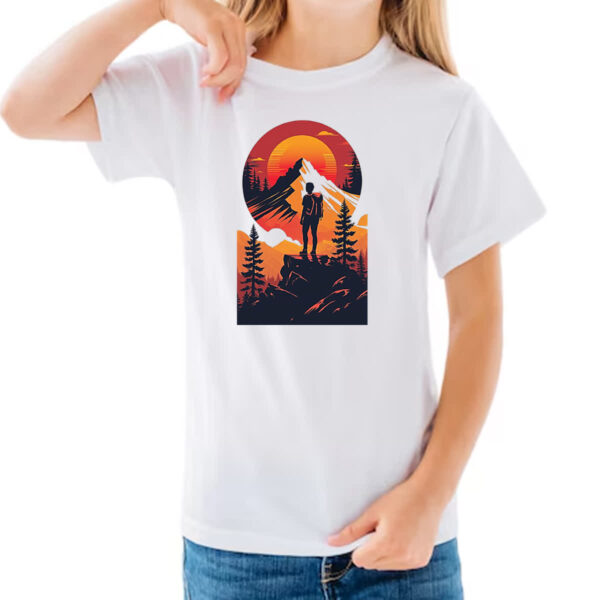 Camiseta Infanto Juvenil Viajante Mochileiro Sunset - Imagem 3