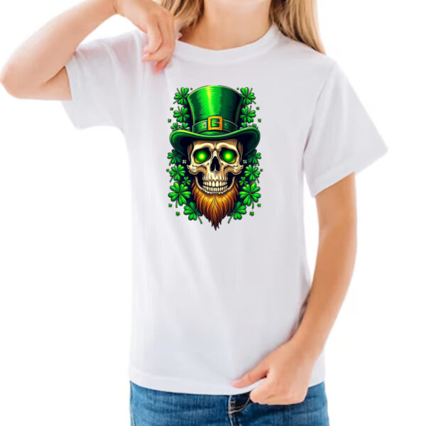 Camiseta Infanto Juvenil Skull Leprechaun - Imagem 3