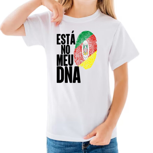 Camiseta Infanto Juvenil Esta no meu DNA Rio Grande do Sul - Imagem 3
