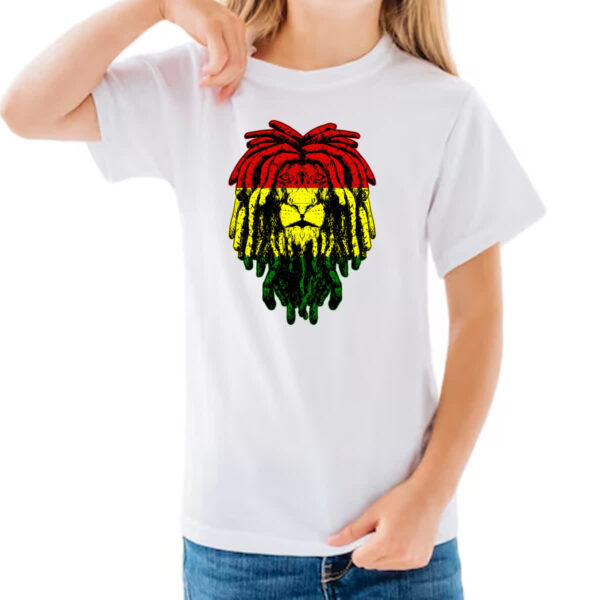 Camiseta Infanto Juvenil Leao Rastafari - Imagem 3