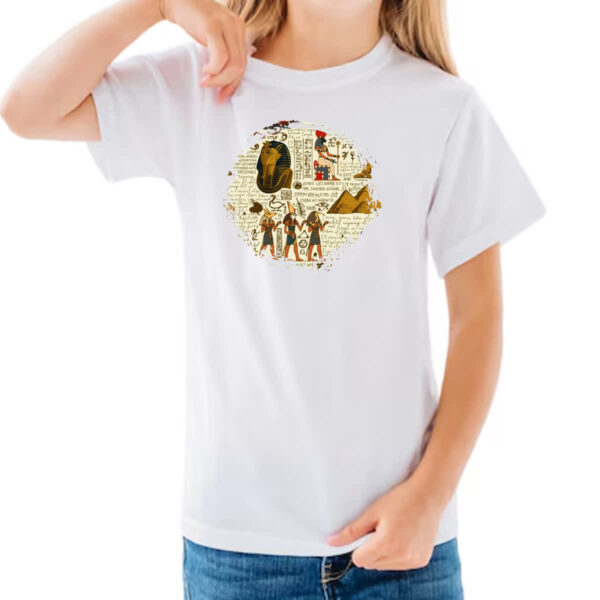 Camiseta Infanto Juvenil Hieroglifos Egipcios - Imagem 3