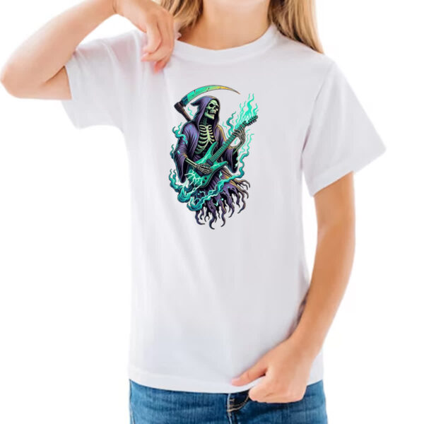 Camiseta Infanto Juvenil Morte tocando guitarra - Imagem 3
