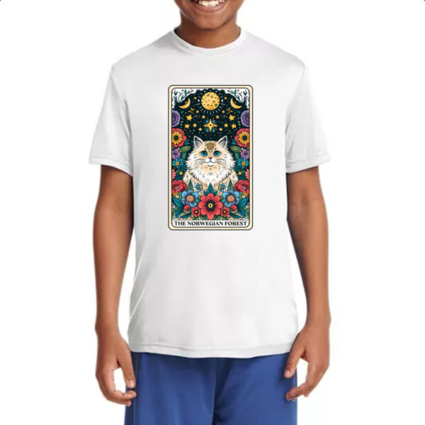 Camiseta Infanto Juvenil Taro gato Noruegues da Floresta - Imagem 4