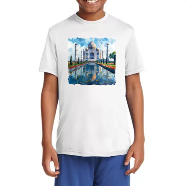 Camiseta Infanto Juvenil Taj Mahal watercolor - Imagem 4
