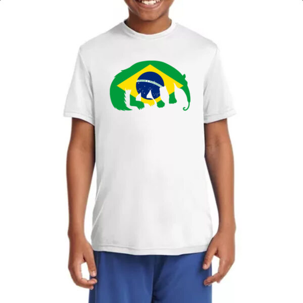 Camiseta Infanto Juvenil Tamandua Bandeira Fauna Brasileira - Imagem 4