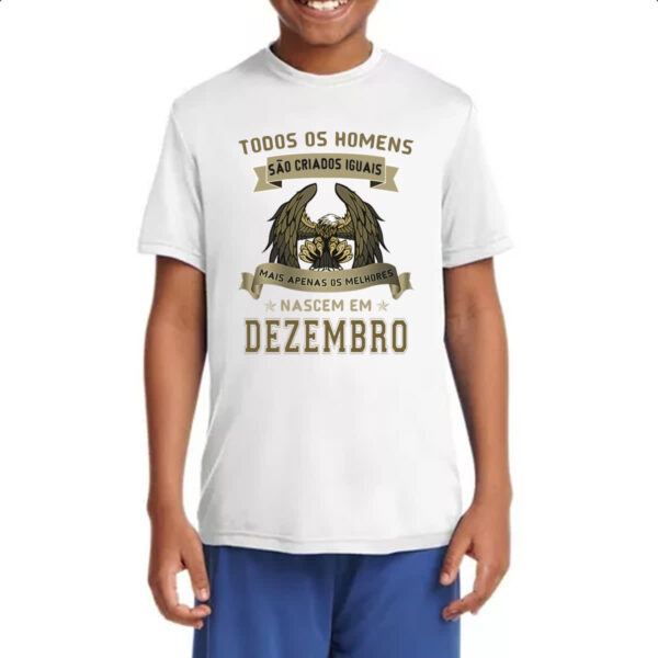 Camiseta Infanto Juvenil Homem Lenda Aguia Dezembro - Imagem 4